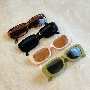 Trendy Rectangular Frame Sunglasses Bundle